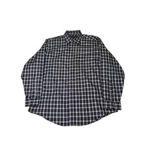 Brooks Brothers Plaid Non Iron Cotton Button Down Shirt Mens XL Green Navy White